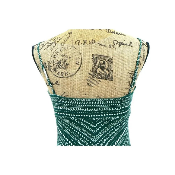BCBGeneration Dress Women Extra Small‎ Green White Sundress Spaghetti Straps - Picture 6 of 9